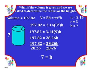 M8 lesson 2 1 volume of cylinder