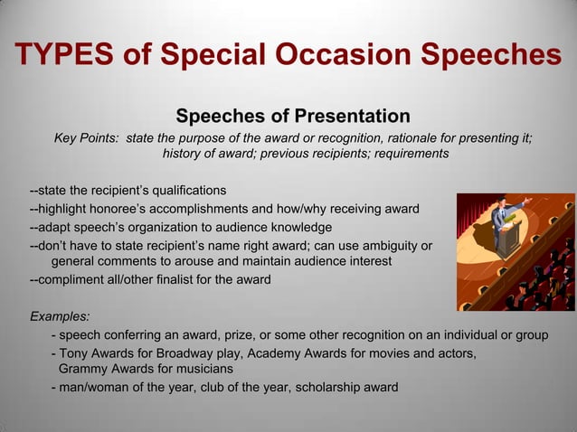 M8 special occasion speeches | PPT | Awards Shows | Events