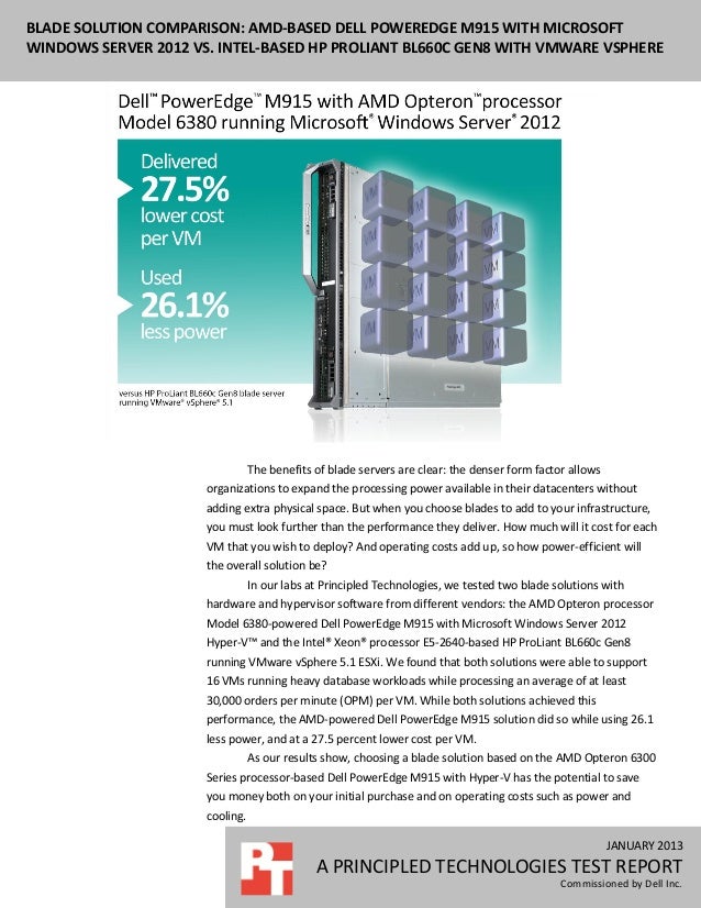Blade Solution Comparison Amd Based Dell Poweredge M915 With Microso