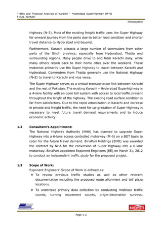 Karachi To Hyderabad Distance By Road M9 Final Report 07.07.12