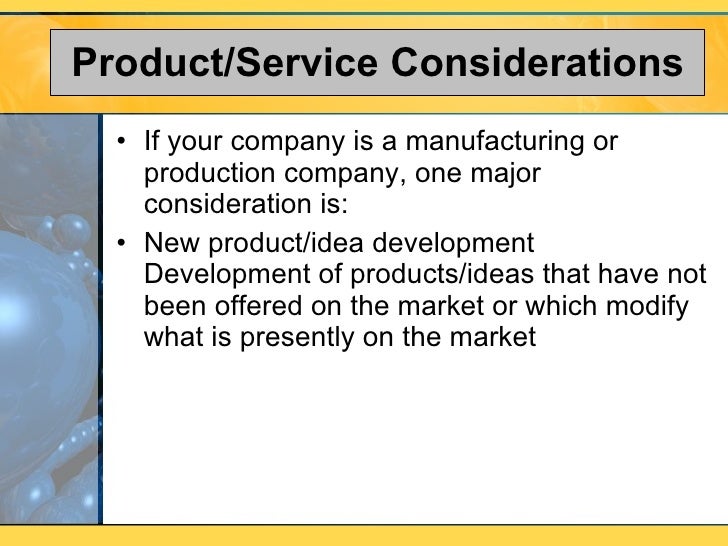 product and service planning