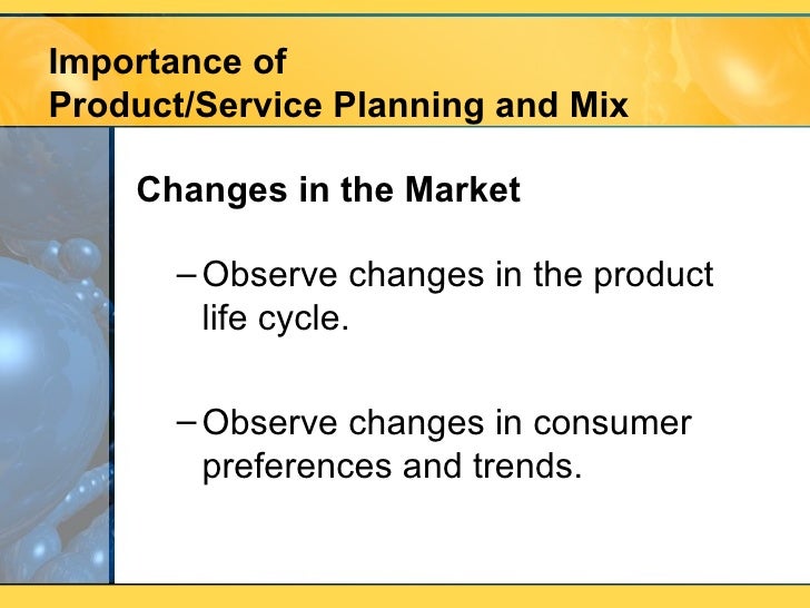 product and service planning