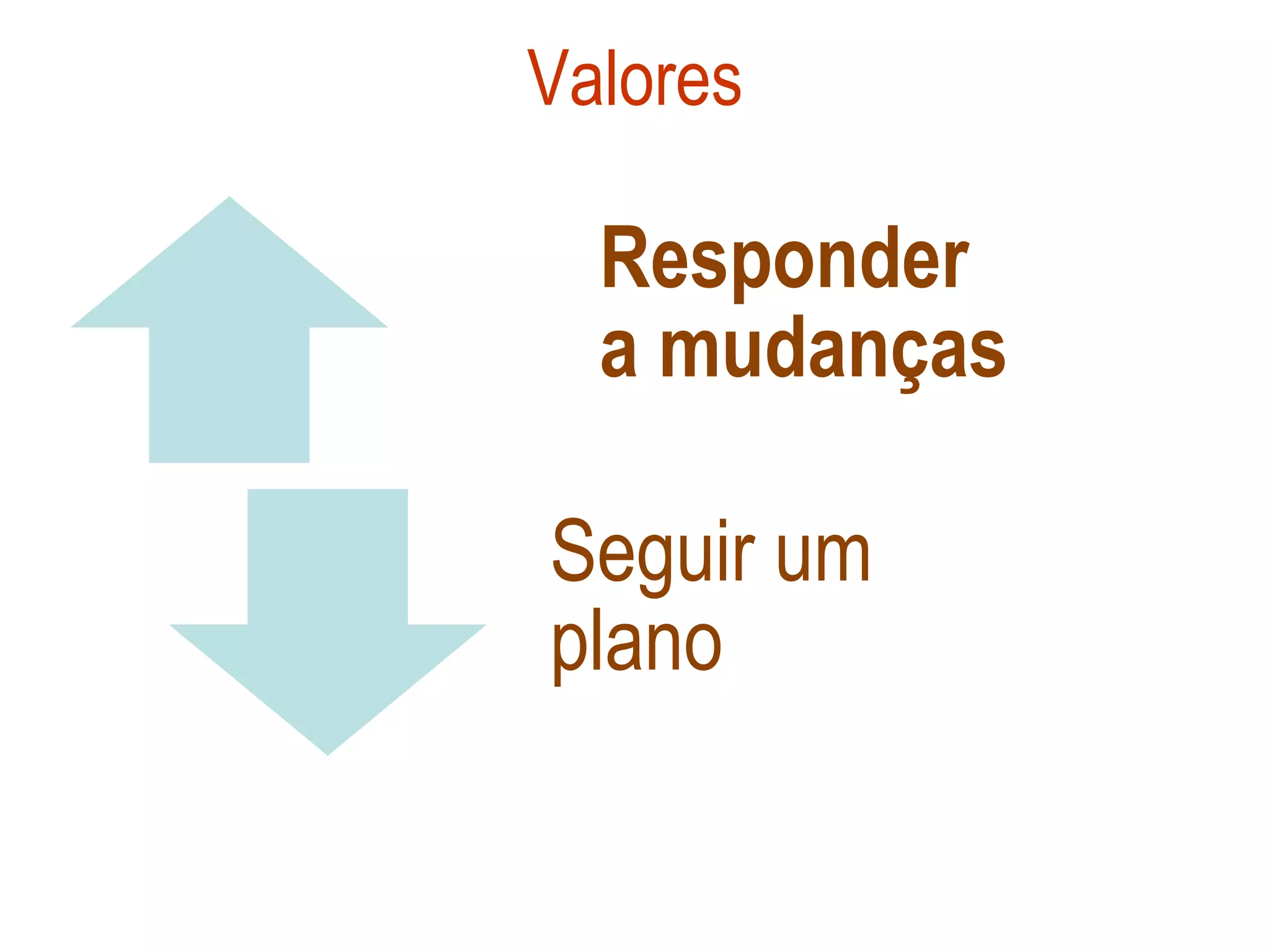 Valores

  Responder
  a mudanças

Seguir um
plano
 