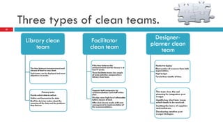 Three types of clean teams. 