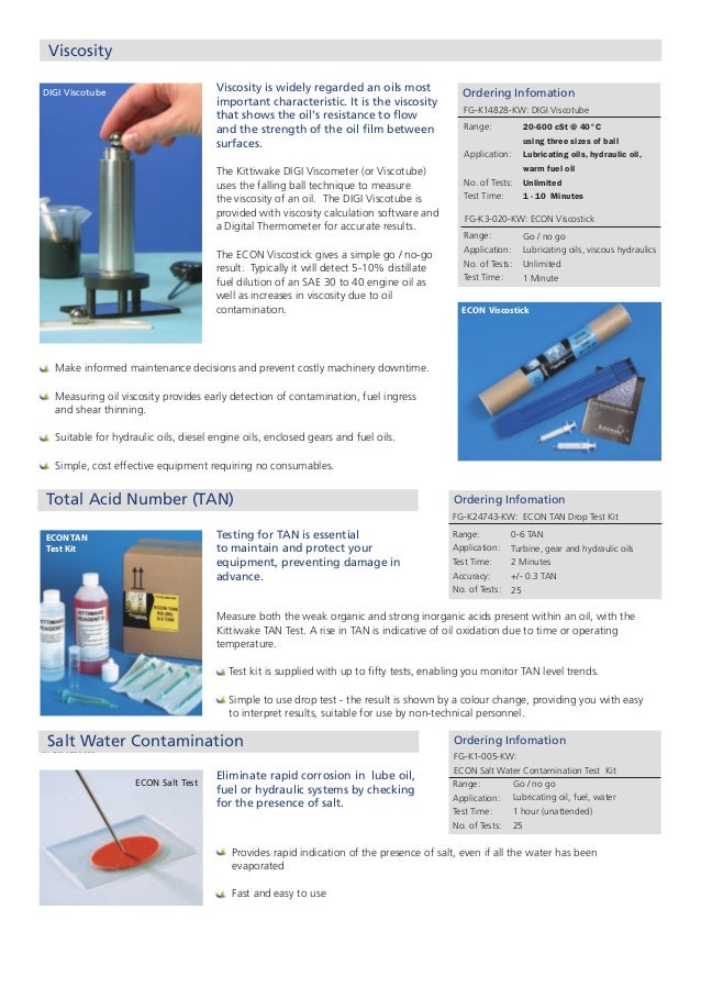 Parker Kittiwake Oil Test Solutions