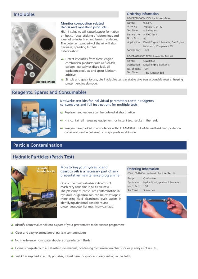 Parker Kittiwake Oil Test Solutions