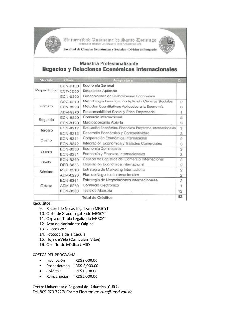 Maestría en Negocios Internacionales Maestría en Negocios Internacionales