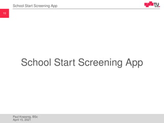 School Start Screening Tool