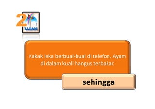 Kakak leka berbual‐bual di telefon. Ayam 
K k k l k b b l b l di l f          A
    di dalam kuali hangus terbakar.


    ...