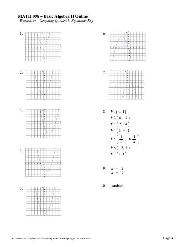 Ma098 online graphing_quad._eq._worksheet