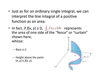 • Now, let C be a piecewise-smooth curve.
– That is, C is a union of a finite number of smooth
curves C1, C2, …, Cn, where...
