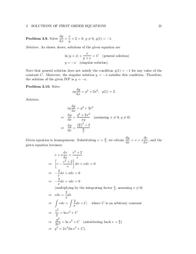 Ma 104 Differential Equations