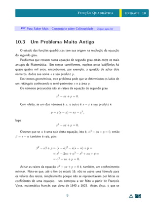 Para Saber Mais - Translações e Vértices de Parábolas - Clique para ler
20
 