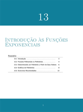 Unidade 10Função Quadrática
Suponhamos a  0. A forma canônica
f(x) = ax2
+ bx + c = a x +
b
2a
2
+
4ac − b2
4a2
exibe, no interior dos colchetes, uma soma de duas parcelas. A primeira depende
de x e é sempre 0. A segunda é constante. O menor valor dessa soma é
atingido quando
x +
b
2a
2
é igual a zero, ou seja, quando x = −b/2a. Neste ponto, f(x) também assume
seu valor mínimo. Portanto, quando a  0, o menor valor assumido por
f(x) = ax2
+ bx + c
é
f(−b/2a) = c − (b2
/4a).
Se a  0, o valor f(−b/2a) é o maior dos números f(x), para qualquer
x ∈ R.
Quando a  0, f(x) = ax2
+bx+c não assume valor máximo: é uma função
ilimitada superiormente. Analogamente, quando a  0, f(x) não assume valor
mínimo: é ilimitada inferiormente.
A forma canônica ainda nos ajuda a responder a seguinte pergunta: Dada
a função quadrática f(x) = ax2
+ bx + c, para quais valores x = x tem-se
f(x) = f(x )?
Olhando para a forma canônica, vemos que f(x) = f(x ) se, e somente se,
x +
b
2a
2
= x +
b
2a
2
.
Como estamos supondo x = x , isto signica que
x +
b
2a
= − x +
b
2a
,
isto é
x + x
2
= −
b
2a
.
Portanto, a função quadrática f(x) = ax2
+ bx + c assume o mesmo valor
f(x) = f(x ) para x = x se, e somente se, os pontos x e x são equidistantes
de −b/2a.
13
 