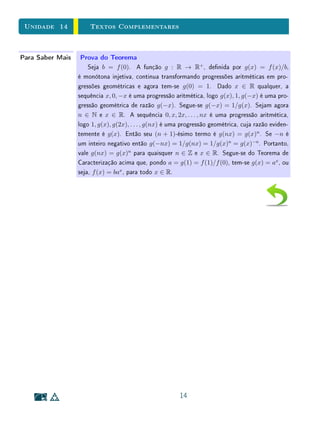 Unidade 11 Exercícios Suplementares
As posições sugeridas são as da gura acima. Em cada caso, determine
qual o retângulo de maior área e compare os dois resultados. Discuta se
a restrição de um lado estar sobre o contorno do triângulo é realmente
necessária para efeito de maximizar a área.
4. Com 80 metros de cerca um fazendeiro deseja circundar uma área retan-
gular junto a um rio para connar alguns animais.
rio
cercada
´area
Quais devem ser as medidas do retângulo para que a área cercada seja a
maior possível?
11.5 Exercícios Suplementares
1. Um grupo de alunos, ao realizar um experimento no laboratório de Física,
fez diversas medidas de um certo comprimento. O instrutor os orientou
no sentido de tomar a média aritmética dos valores encontrados como
o valor a ser adotado. Este procedimento pode ser justicado do modo
abaixo.
Sejam x1, x2, . . . , xn os valores encontrados. É razoável que o valor ado-
tado x seja escolhido de modo que o erro incorrido pelas diversas medições
seja o menor possível. Em geral, este erro é medido através do chamado
desvio quadrático total, denido por
d(x) = (x − x1)2
+ (x − x2)2
+ · · · + (x − xn)2
.
a) Mostre que d(x) é minimizado quando x é a mediana de x1, x2, . . . ,
xn, ou seja,
x =
x1 + x2 + · · · + xn
n
.
12
 