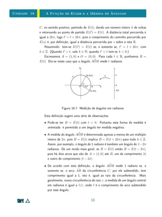 Unidade 14Função Exponencial
Se a função g: R → R é de tipo exponencial então, para quaisquer x, h ∈ R,
os quocientes
g(x + h) − g(x)
g(x)
= ah
− 1 e
g(x + h)
g(x)
= ah
dependem apenas de h, mas não de x. Mostraremos agora que vale a recíproca.
Teorema 2
Caracterização das
funções de tipo
exponencial
Seja g: R → R+
uma função monótona injetiva (isto é, crescente ou
decrescente). Suponhamos que, para quaisquer x e h em R, o acréscimo relativo
[g(x+h)−g(x)]/g(x) dependa apenas de h, mas não de x. Então, se b = g(0)
e a = g(1)/g(0), tem-se g(x) = bax
para todo x ∈ R
 