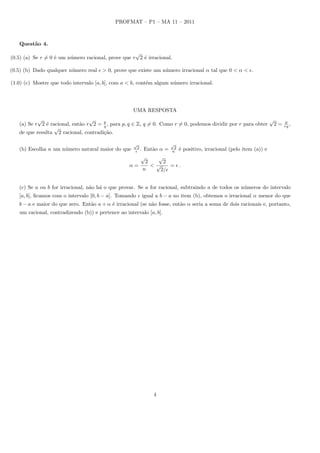 Unidade 18Introdução às Funções Trigonométricas
aplicado ao triângulo retângulo ABC, com AB = c, AC = b e BC = a, nos
mostra imediatamente que
(cos B)2
+ ( sen B)2
=
c2
a2
+
b2
a2
=
b2
+ c2
a2
=
a2
a2
= 1.
É um costume tradicional, que convém adotar, escrever cos2
B e sen 2
B em
vez de (cos B)2
e ( sen B)2
. A relação fundamental
cos2
B + sen 2
B = 1
mostra que, a rigor, basta construir uma tabela de senos para ter a de cossenos,
ou vice-versa.
É evidente, a partir da denição, que o cosseno de um ângulo agudo é igual
ao seno do seu complemento e vice-versa. Daí a palavra cosseno (seno do
complemento).
É claro que o seno e o cosseno de um ângulo agudo são números compre-
endidos entre 0 e 1.
Finalmente observamos que se A1B1 é a projeção ortogonal de um seg-
mento de reta AB sobre um eixo então os comprimentos de AB e A1B1 são
relacionados pela fórmula A1B1 = AB · cos α, onde α é o ângulo de AB com
o referido eixo.
Figura 18.4: Projeção ortogonal de um segmento
7
 