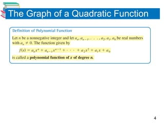 4
The Graph of a Quadratic Function
 