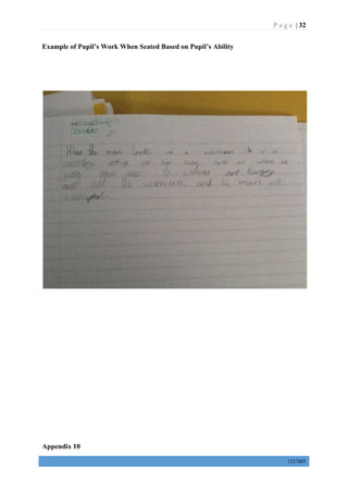 P a g e | 32
1327405
Example of Pupil’s Work When Seated Based on Pupil’s Ability
Appendix 10
 