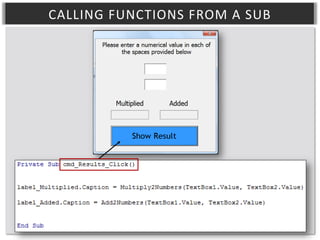 CALLING FUNCTIONS FROM A SUB

 