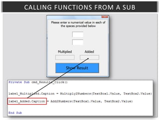 CALLING FUNCTIONS FROM A SUB

 