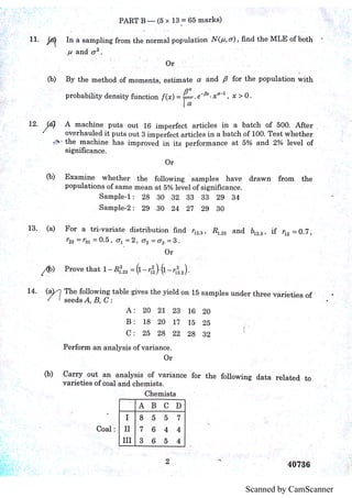 MA5165 STATISTICAL METHODS FOR ENGINEERS | PDF