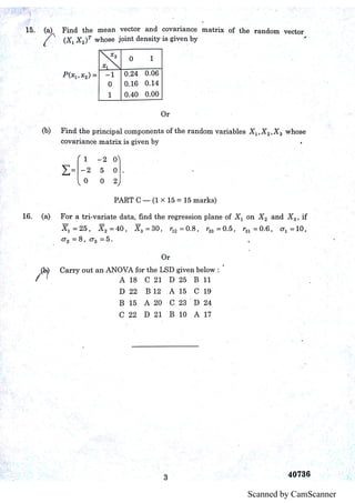 MA5165 STATISTICAL METHODS FOR ENGINEERS | PDF