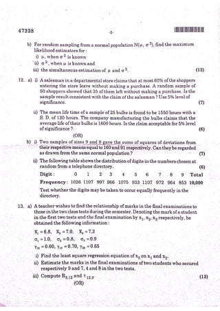 Ma5165 statistical methods for engineers-previous year question papers