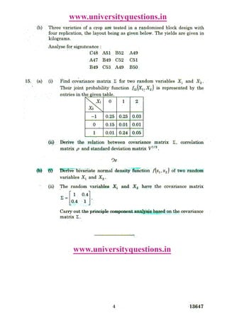 Ma5165 statistical methods for engineers-previous year question papers