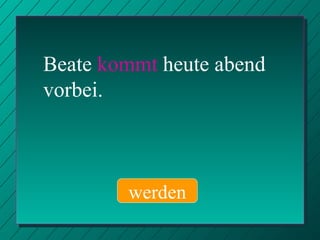 Beate  kommt  heute abend vorbei. werden 