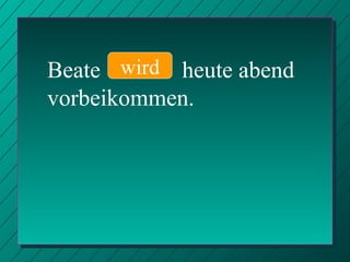 Beate  heute abend vorbeikommen. wird 