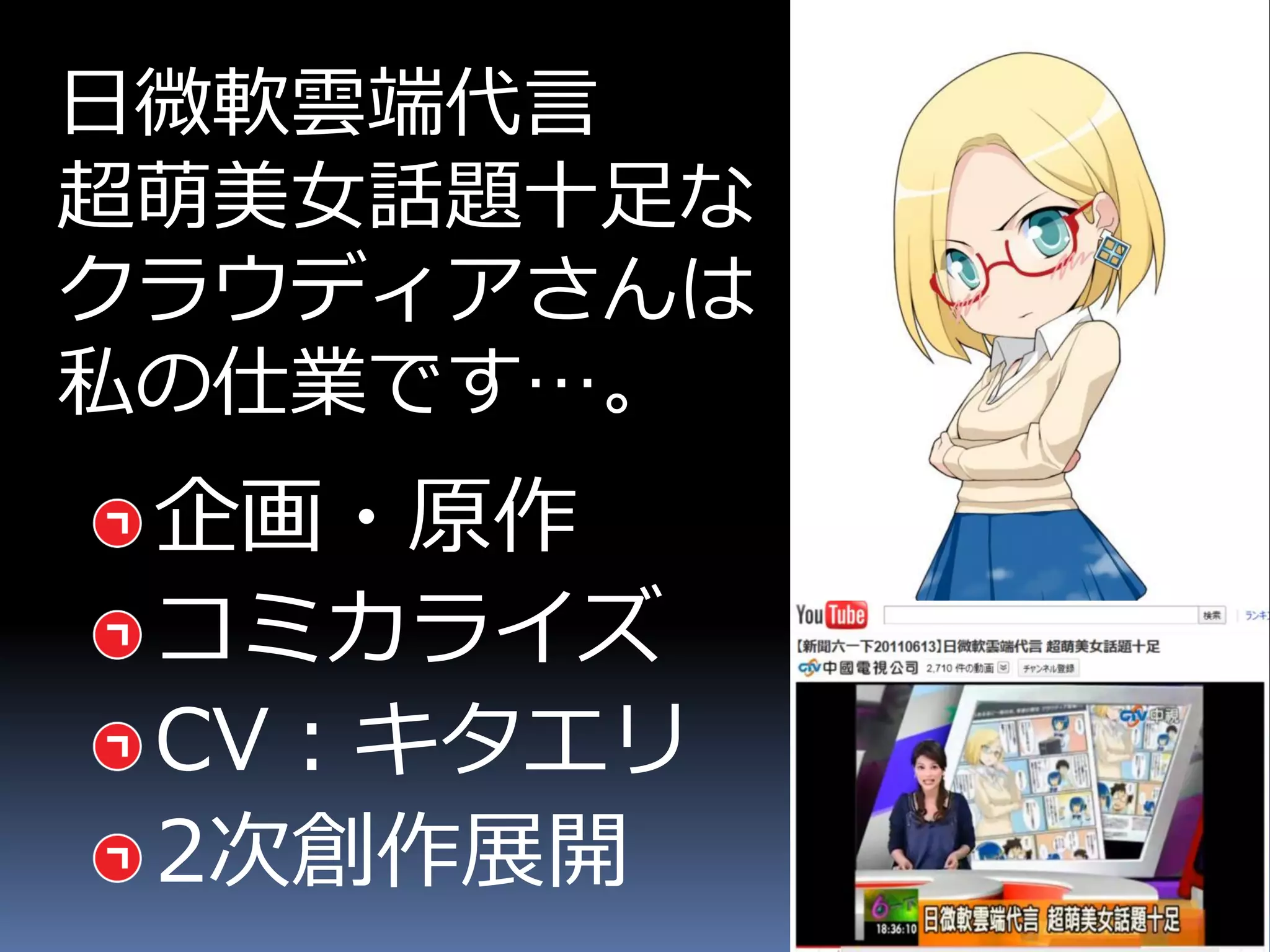 日微軟雲端代言
超萌美女話題十足な
クラウディアさんは
私の仕業です…。
 