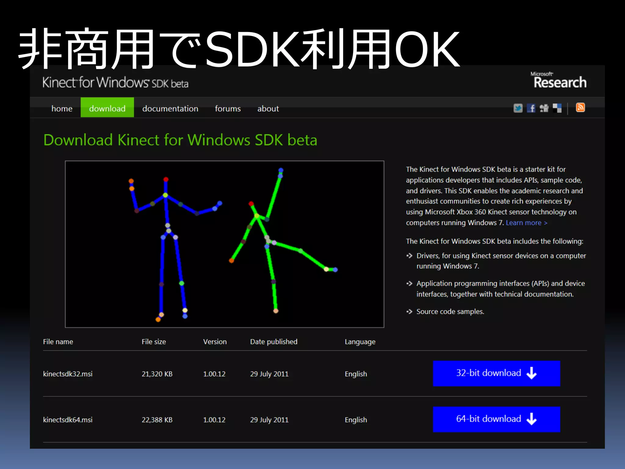 非商用でSDK利用OK
 
