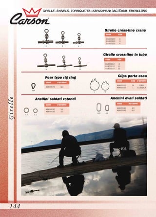 12 GIRELLE TRIPLE CON CUSCINETTO ROLLING GIRELLA TRIPLA PESCA RECUPERO TROTA (18