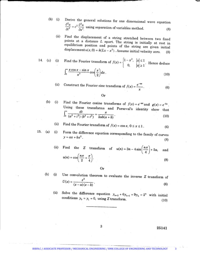 Ma8353 TRANSFORMS AND PARTIAL DIFFERENTIAL EQUATIONS | PDF