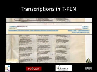 Transcriptions in T-PEN
 