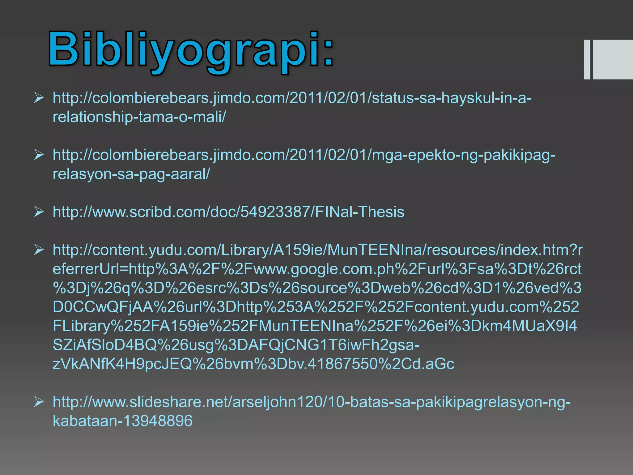 Maagang pakikipagrelasyon. | PPTX