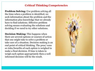 critical thinking & decision making pptx | PPTX