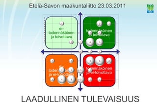 Etelä-Savonmaakuntaliitto 23.03.2011 LAADULLINEN TULEVAISUUS 