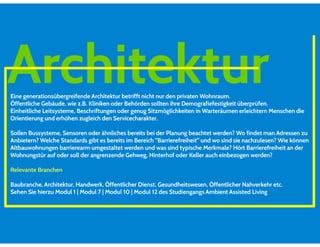 Berufsbilder im Bereich Ambient Assisted Living