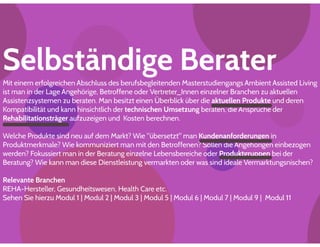 Berufsbilder im Bereich Ambient Assisted Living