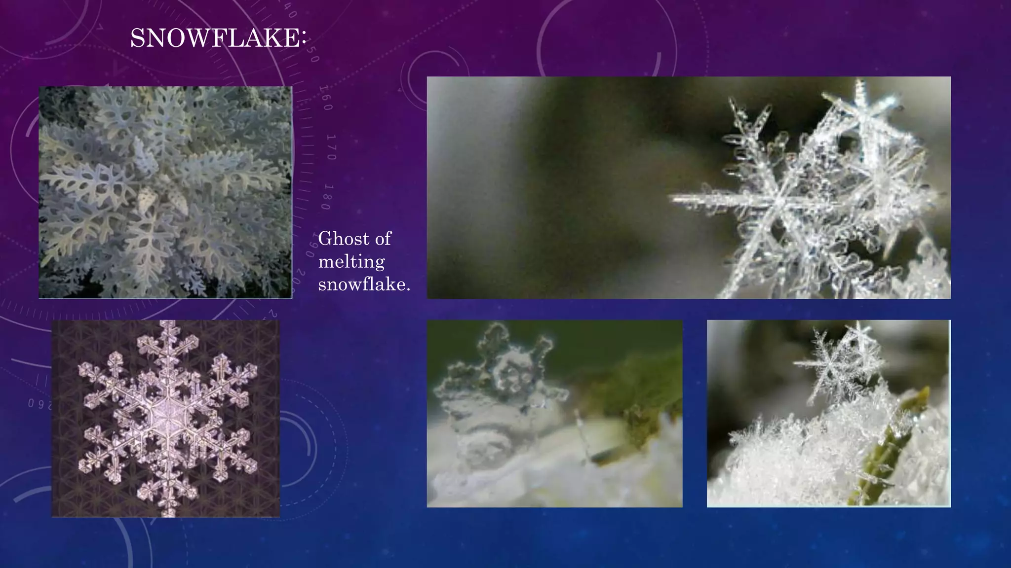 SNOWFLAKE:
Ghost of
melting
snowflake.
 