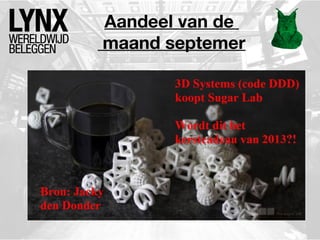 Aandeel van de
maand septemer

 