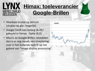 Himax: toeleverancier
Google-Brillen

 