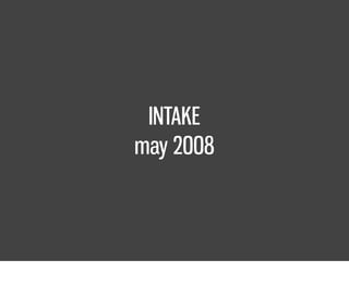 INTAKE
may 2008
 