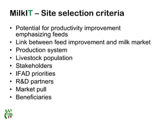 Report of a MilkIT scoping mission to Tanzania, August 2011