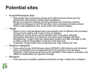 Report of a MilkIT scoping mission to Tanzania, August 2011