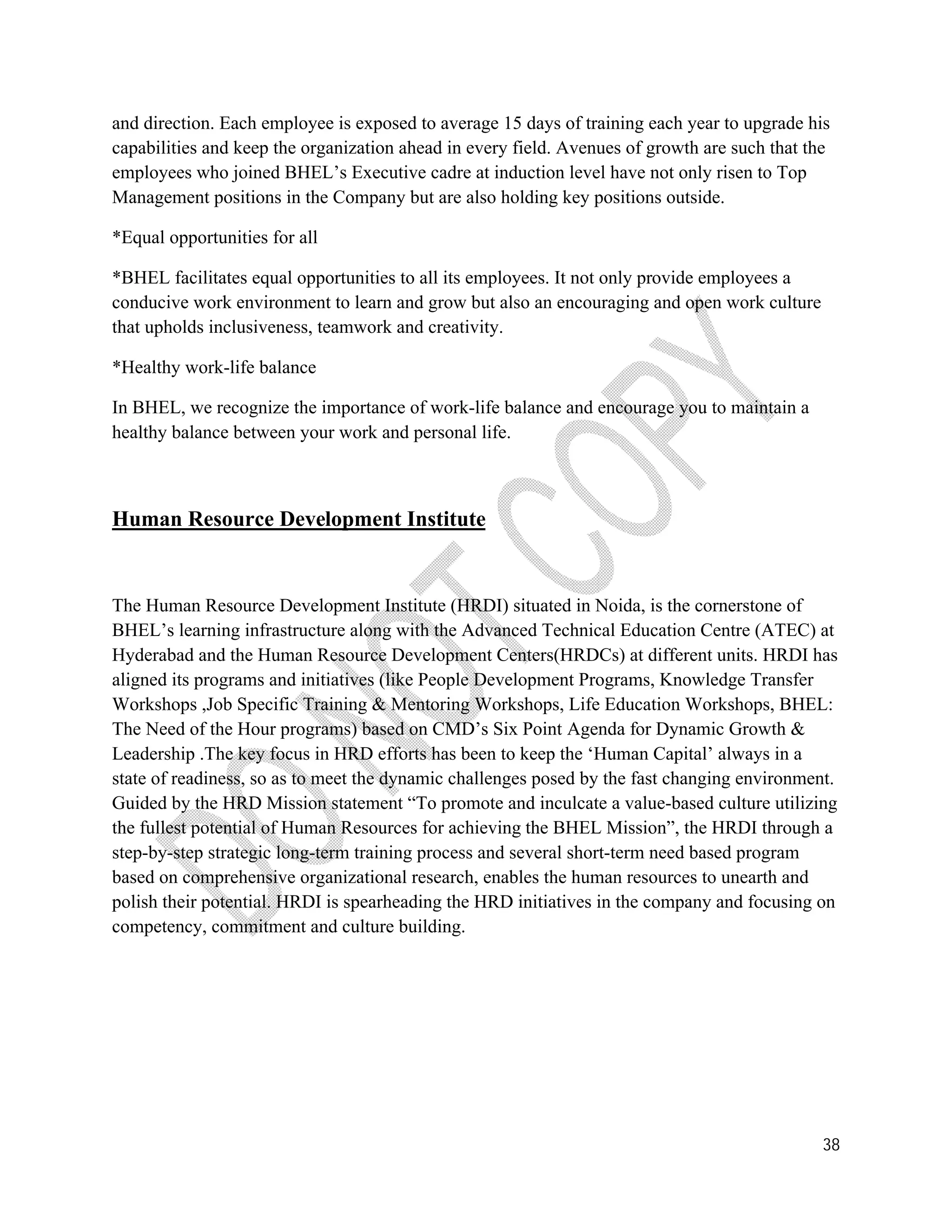 Maaz arif (mba ib) bhel internship report | PDF