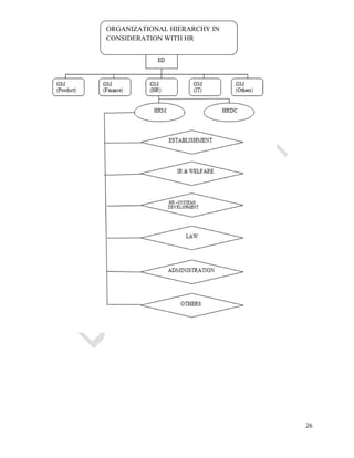 26 
ORGANIZATIONAL HIERARCHY IN 
CONSIDERATION WITH HR 
 