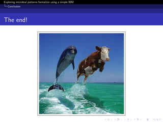 Exploring microbial patterns formation using a simple IBM
   Conclusion




The end!
 